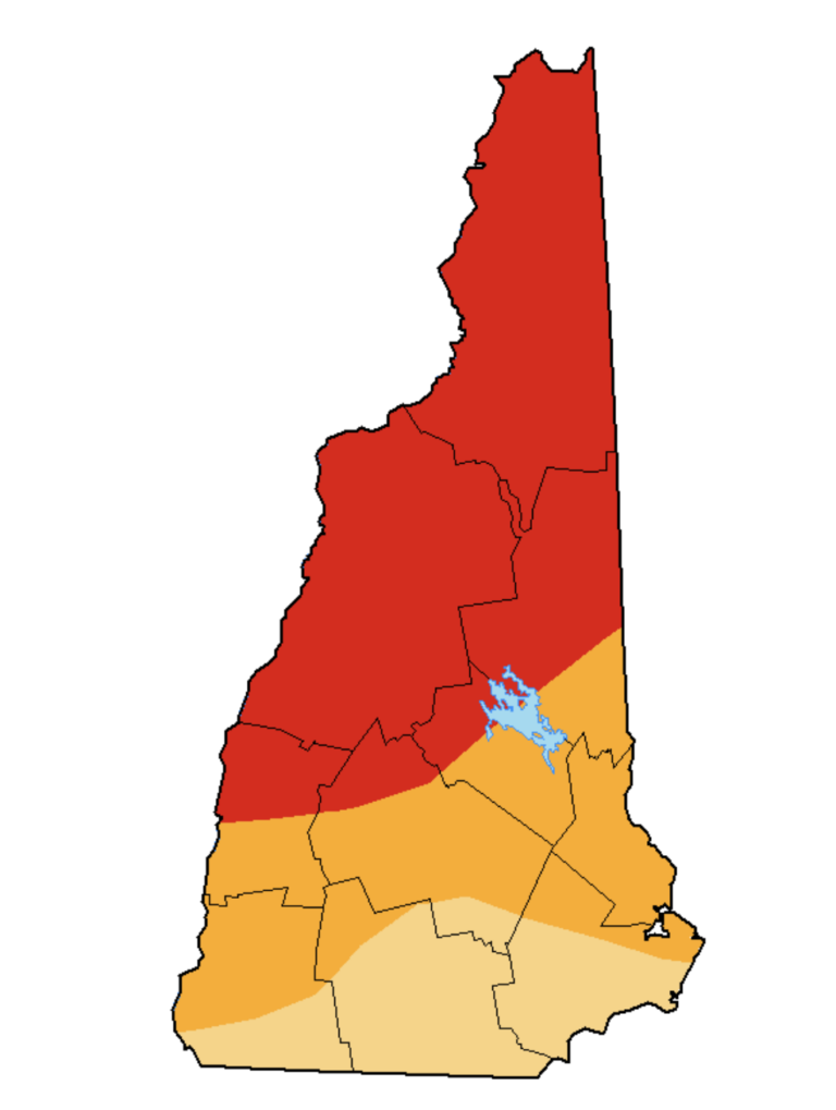 Screenshot of New Hampshire draught conditions as of October 21, 2025.