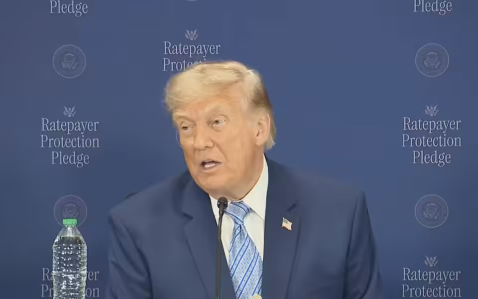 President Trump announces Ratepayer Protection Pledge on July 23, 2026.